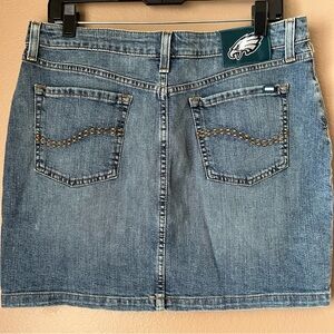 PHILADELPHIA EAGLES BLITZ DENIM STRETCH MINISKIRT MISSSES SIZE 12 NWOT